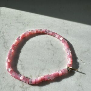 Pink mother of pearl bracelet 6.25
